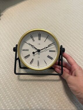 Gold and Black Decorative Clock - Classic Roman Numeral Design